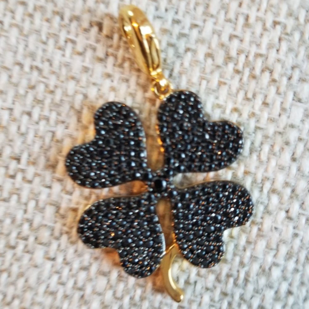 Jewels By Jen Black Crystal Four Leaf Clover Charm - Picture 4 of 9